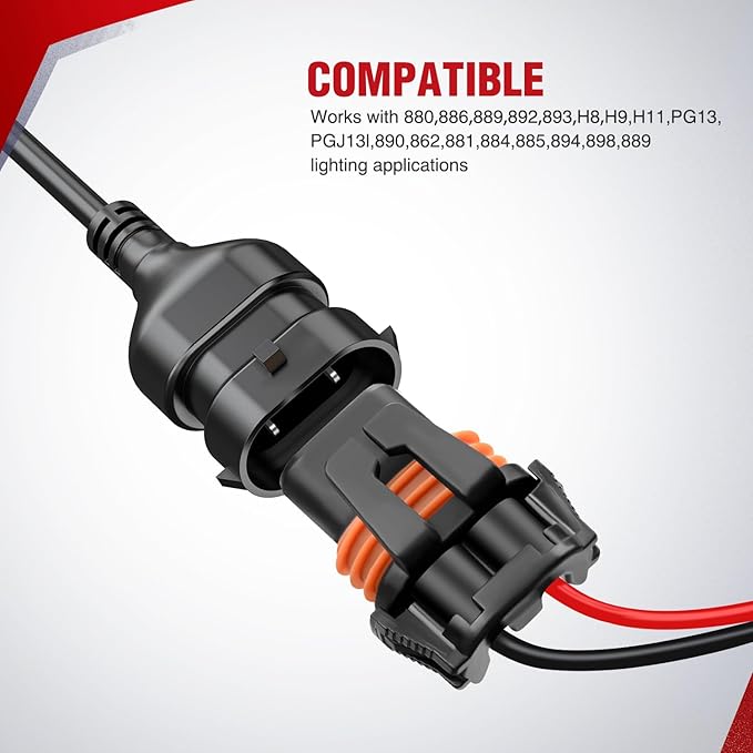Nilight 16AWG Fog Light Wiring Harness Kit 12V Heavy Duty 5PIN Rocker Switch Relay Blade Fuse Lights Socket Connector Compatible with H11 H9 H8 886 889 892 PGJ13 Bulbs
