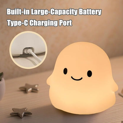 Ghost Night Light, Squishy Halloween Gifts with 50Hrs Battery, Tap Control 2 Brightness, 30Min Auto-Off, Rechargeable Cloud Lamp for Kids Bedroom, [Mothers Day Gifts]