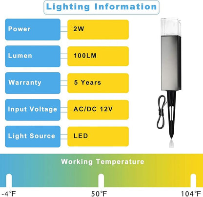 Outdoor Landscape Lighting Low Voltage Garden Landscape Lights Pathway Lights Yard Lights Driveway Lights, Aluminum Construction Waterproof 12V 3W 3000K Warm-Yellow Light（4-Pack）