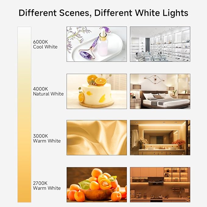 BTF-LIGHTING FCOB COB CCT 3000K-6000K Tunable White LED Strip with RF Remote,UL Listed 24V 32.8FT 640LEDs/m Super Bright Dimmable Tape Light for Bedroom Kitchen Under Cabinet Indoor Decor