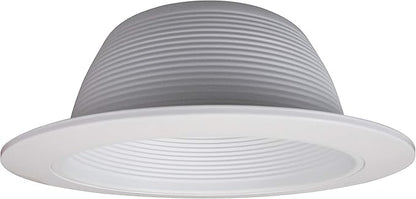NICOR Lighting 6 inch White Recessed Baffle Trim with 1 inch Trim Ring, Fits 6 inch Housings (17511-1)