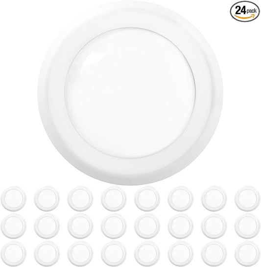 Sunco 24 Pack LED Disc Lights Ceiling 6 Inch, Flush Mount Disk Light, Recessed Can Lighting, 1050 LM, 15W (75W Equivalent), 3000K Warm White, Dimmable, Damp Rated ETL