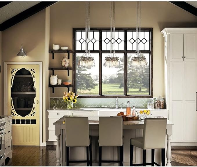 Kichler Brinley 7.75" 6 Light Pendant with Clear Glass Olde Bronze®