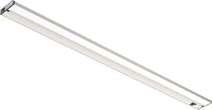 GETINLIGHT 48-inch 3 Color Levels LED Under Cabinet Lighting, Hardwired or Plugged-in, Selectable White 2700K/3000K/4000K, Dimmable, Brushed Nickel Finished, IN-0210-6-SN
