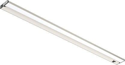 GETINLIGHT 48-inch 3 Color Levels LED Under Cabinet Lighting, Hardwired or Plugged-in, Selectable White 2700K/3000K/4000K, Dimmable, Brushed Nickel Finished, IN-0210-6-SN