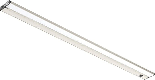 GETINLIGHT 48-inch 3 Color Levels LED Under Cabinet Lighting, Hardwired or Plugged-in, Selectable White 2700K/3000K/4000K, Dimmable, Brushed Nickel Finished, IN-0210-6-SN