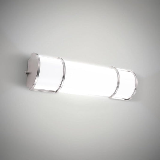 ASD LED 18" Vanity Flush Mount Light Fixture, Linear Bathroom Lighting Bar | 3CCT, Dimmable, ETL Listed | 20W 2300LM 3000-5000K 100-277V | Long Tube Bath Wall Sconce Over Mirror | Nickel