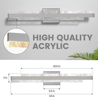 Modern Bathroom Vanity Light: Brushed Nickel 27 inch 28W Dimmable LED Bath Bar Light Fixtures Over Mirror - Wall Sconce Picture Lights for Powder Room Bedroom 3000k