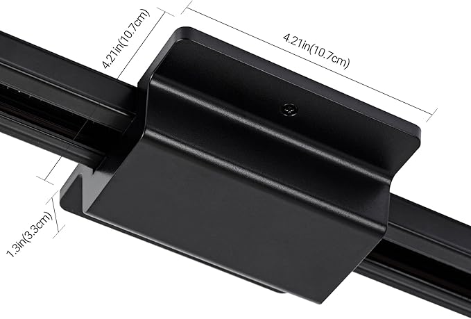 UL Listed H Track Floating Canopy Connector Black for Single Circuit H Type Track Rail, H Track Lighting Rails Cover Compatible with H Track Rail System, Track Lighting Accessories Kit, 1 Pack