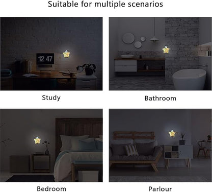 Farm Animals Plug in LED Night Light Lamp with Dusk to Dawn Sensor for Hallway, Kitchen, Bathroom, Bedroom - Star Shaped Decor
