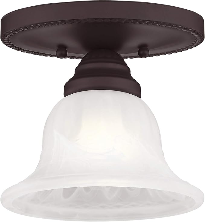 Livex Lighting 1530-07 Edgemont 1-Light Ceiling Mount, Bronze