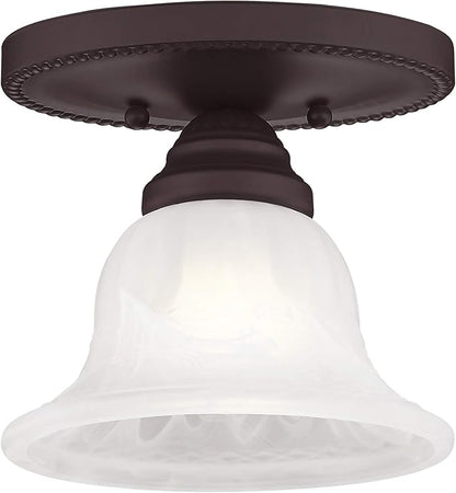Livex Lighting 1530-07 Edgemont 1-Light Ceiling Mount, Bronze
