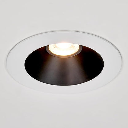 Maxxima 6” Ultra-Thin Recessed Anti-Glare LED Downlight, Canless IC Rated, 1200 Lumens, 5 CCT Select 2700K/3000K/3500K/4000K/5000K, Dimmable, White Trim Black Baffle, 90 CRI, Slim J-Box Included