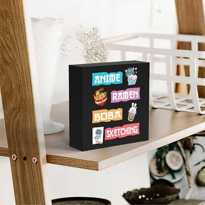 Anime Decor, Anime Room Decor Wood Sign, Girls Anime Gifts Rustic Anime Lovers Wooden Sign for Home Living Room Girl Bedroom Decoration Gifts for Friend Women
