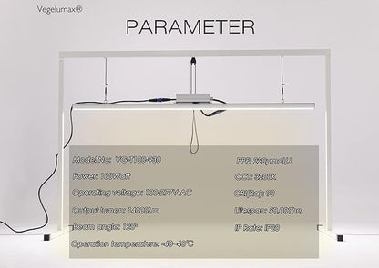 LED Grow Light Lamp Stand for Plant Vege Flower Herb Growth,Full Spectrum CRI 90+ White Light CCT 3200K,Isolated Dimming Power with On/Off Switch,Height Adjustable,100W,4FT