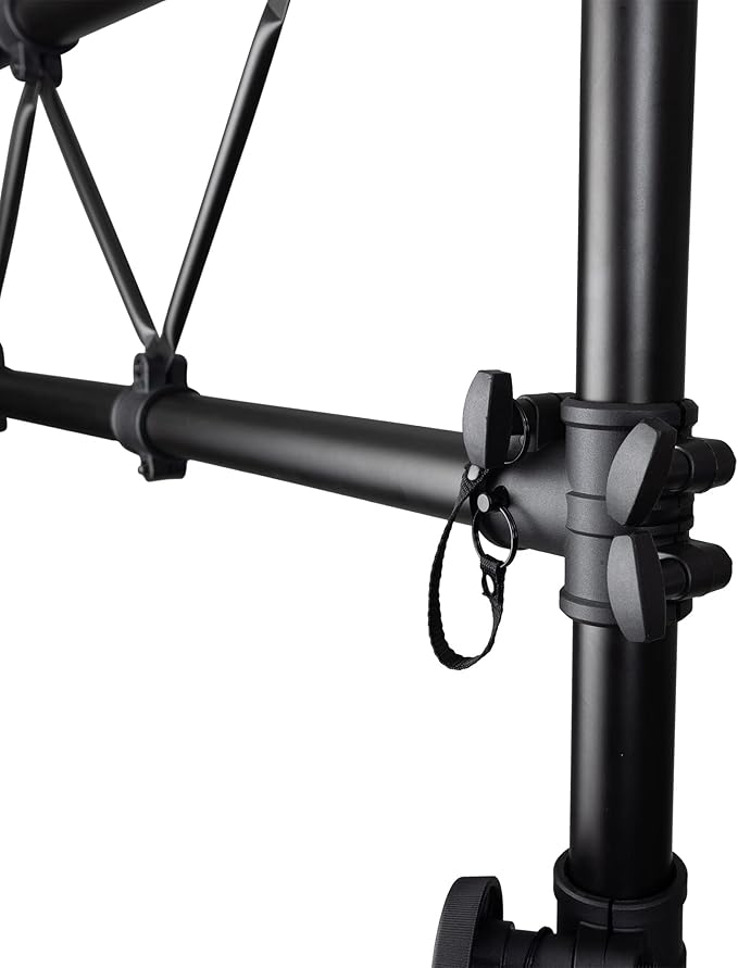 On-Stage LS7730 Lighting Stand with Truss (Folding, Portable PAR Can and LED Light Rig for Theaters, Auditoriums, Concert Halls, Clubs, and Venues, Adjustable Height, Rubber Feet, Metal, Black)
