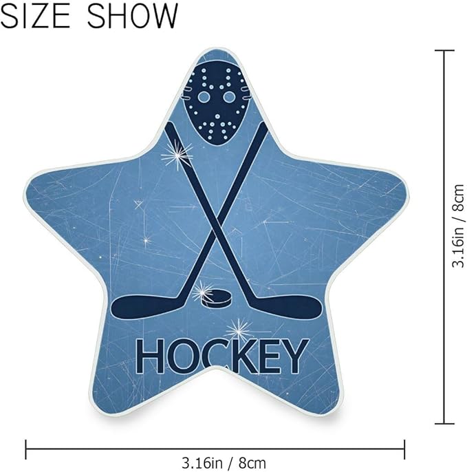 Ice Hockey Sticks and Puck Plug in LED Night Light Lamp with Dusk to Dawn Sensor for Hallway, Kitchen, Bathroom, Bedroom - Star Shaped Decor