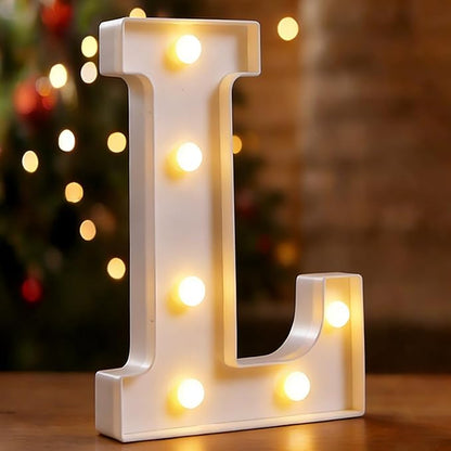 Small Led Marquee Letters, Light Up Letters, 8.58 Inch Led Letter Lights, Battery Powered Lighted Sign for Table, Party, Birthday, Christmas Decor (Letter L)