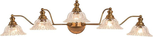 XIEDUN Vintage Brass 5 Light Vanity Light Bathroom Light