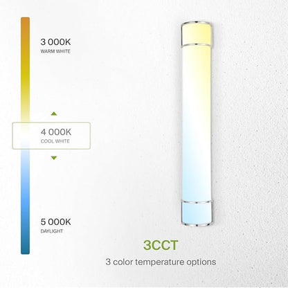 ASD LED 36" Vanity Flush Mount Light Fixture, Linear Bathroom Lighting Bar | 3CCT, Dimmable, Energy Star, ETL Listed | 30W 2650LM 3000-5000K 120V | Long Tube Bath Wall Sconce Over Mirror | Nickel