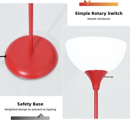 RISLG Standing Lamp, Floor Lamp, Dimmable Floor Lamps for Living Room Bedroom Study Office Kid’s Room (Red)