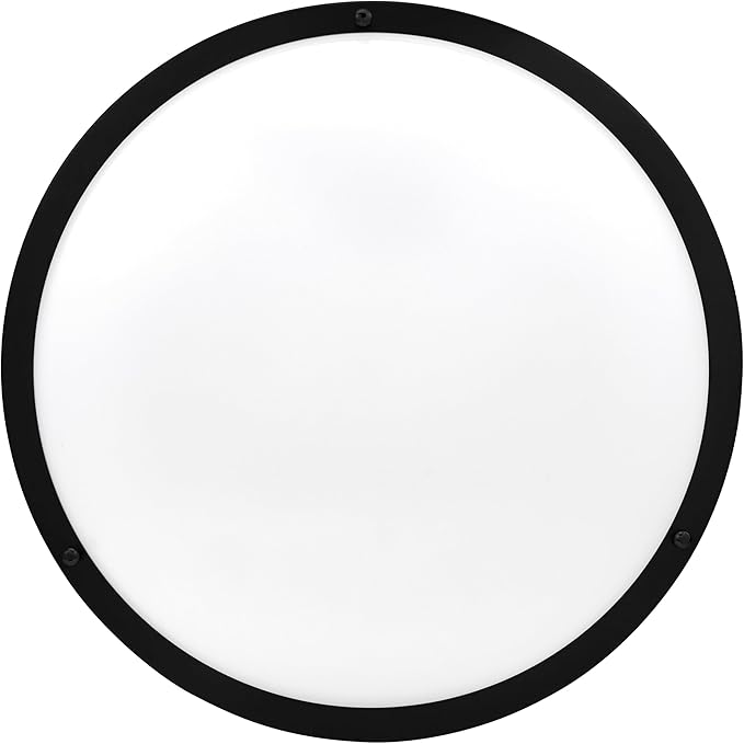 Maxxima 16 in. LED Flush Mount Ceiling Light, 3600 Lumens, 5 CCT 2700K/3000K/3500K/4000K/5000K, Round Color Selectable Black Trim Dual Ring Fixture, Dimmable