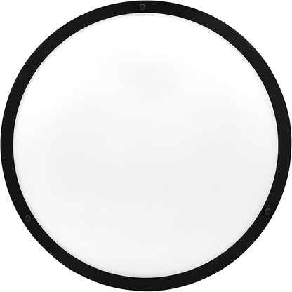 Maxxima 16 in. LED Flush Mount Ceiling Light, 3600 Lumens, 5 CCT 2700K/3000K/3500K/4000K/5000K, Round Color Selectable Black Trim Dual Ring Fixture, Dimmable