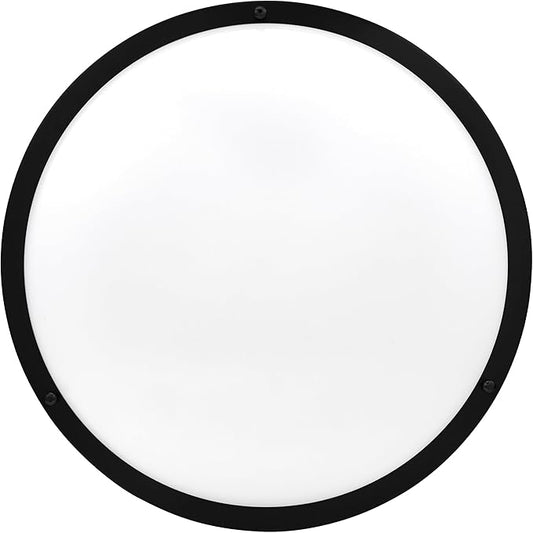 Maxxima 16 in. LED Flush Mount Ceiling Light, 3600 Lumens, 5 CCT 2700K/3000K/3500K/4000K/5000K, Round Color Selectable Black Trim Dual Ring Fixture, Dimmable