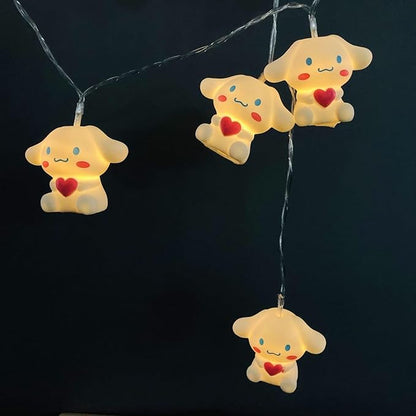 1.65M Cute Animal Dog Shape 10 Led Fairy Lights Heart Dog String Lights USB Powered for Halloween Christmas Thanksgiving Home Party Children Kids Bedroom Decoration (Heart Dog)