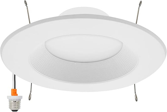 Maxxima 5 in. & 6 in. 5 CCT Retrofit Recessed LED Downlight - 1300 Lumens, E-26 Quick Connect, Dimmable, Color Selectable 2700K-5000K (2700K/3000K/3500K/4000K/5000K), for Living Rooms and Kitchens