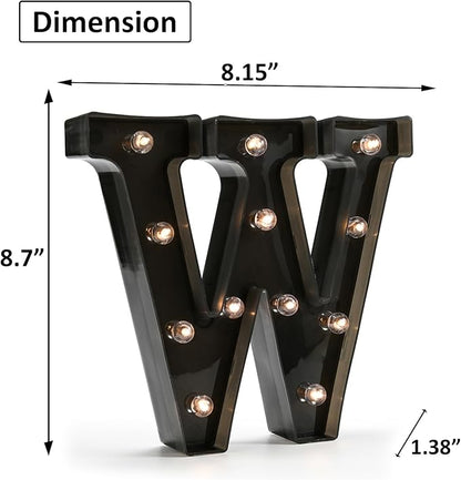 OYCBUZO Light Up Black Alphabet Marquee Letters Sign LED Marquee Number Lights Sign for Night Light Home Bar Christmas Lamp Birthday Party Wedding Decoration W