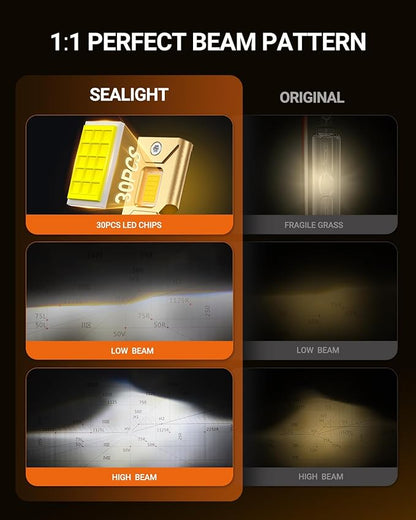 SEALIGHT D3S Bulbs, 6500K Cool White HID Bulbs, 0.01S Instant Start 1:1 D3S Original HID Replacement 66340 42403 42302 Plug and Play Pack of 2