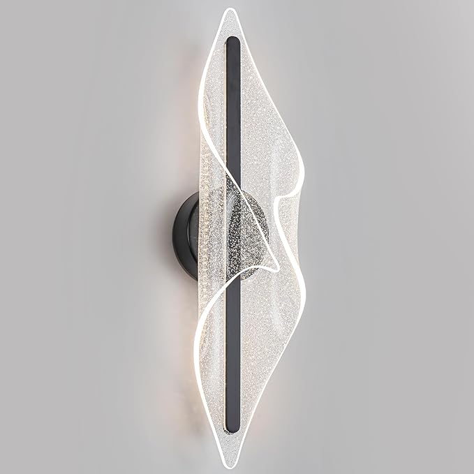 Modern Wall Sconce Light 22.4In Black Wall Lghting LED Dimmable Wall Lamp for Living Room Hallway Bathroom Bedroom Stairs Indoor
