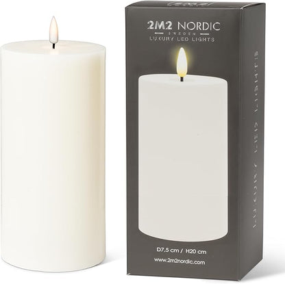 Abbott Collection Wax LED Flameless Pillar Candle - Sand (4x8 H)