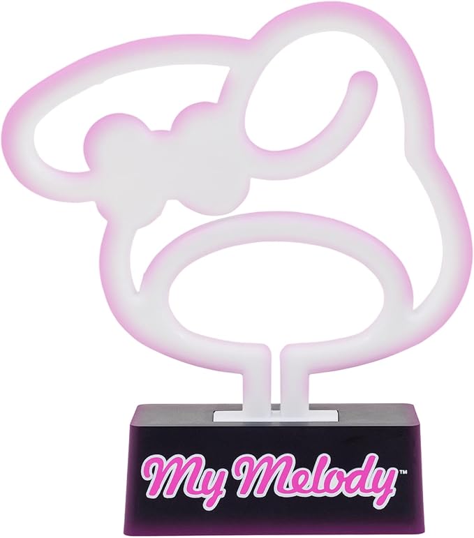 Silver Buffalo Sanrio Hello Kitty and Friends My Melody Neon LED Lamp Room Decor Mood Light, Battery Powered (Requires 2 AA Batteries - Not Included)(Requires 2 AA Batteries - Not Included)