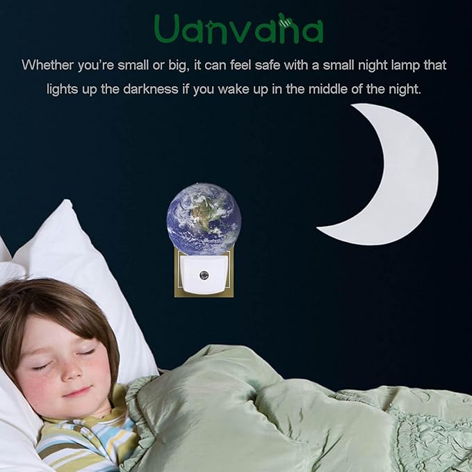 Blue Earth Planet Night Light for Boys Girls Night Lights Plug into Wall for Boys Girls, Plug-in Nightlight 0.5W LED Lighting for Stairway Hallway Bedroom