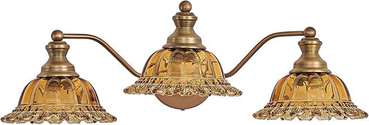 XIEDUN Tea Glass 3 Light Vanity Light Colored Glass Bathroom Light Fixture Vanity Lighting Fixtures