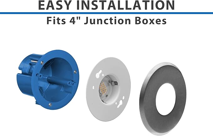 SureFit(v3) LED Flush Mount Ceiling Light, 3000K with Round Nickel Trim (DLF301203KRDNK)