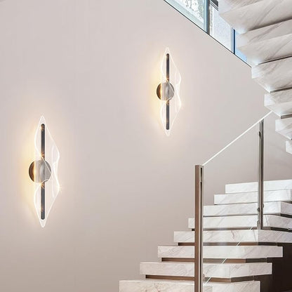 Modern Wall Sconce Light Bedroom Wall Lights Black LED Wall Lamp for Living Room Hallway Bathroom 22.4In