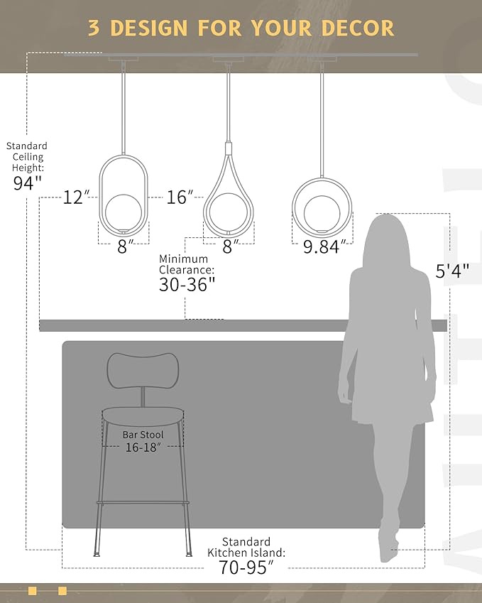 AUTELO 2 Pack Pendant Lights, Pendant Lights Kitchen Island in Brushed Gold Finish with Milky White Globe Glass, Gold Pendant Light Fixtures, Vintage Hanging Lights for Kitchen Island H9377 MGBG-2PK