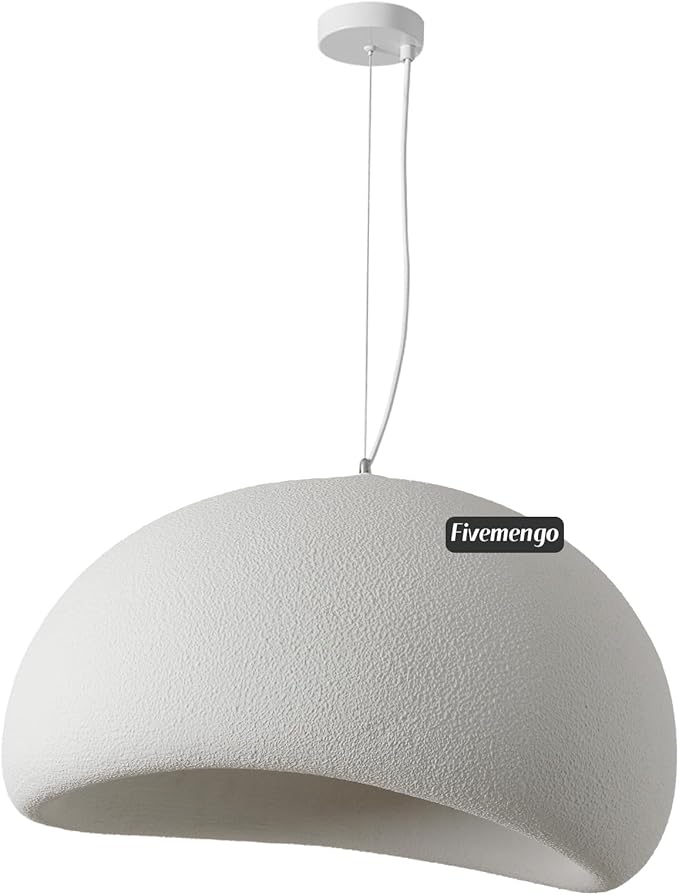23.6in Wabi Sabi Pendant Light, Kitchen Island Lighting Fixture Ceiling Mount Japanese Lamp Japandi Chandelier for Dining Living Room Hallway Bedroom Restaurant Hanging Lamp, White 1 Pack
