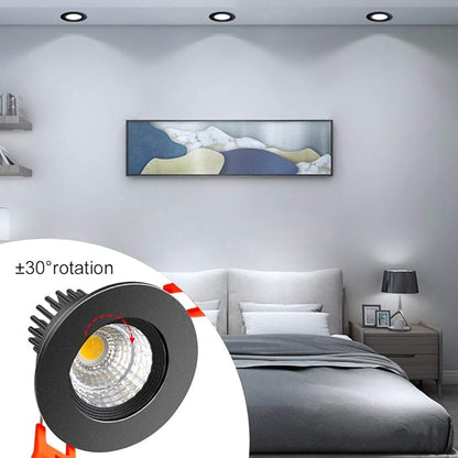 inShareplus 2 Inch LED Downlight, 3W Recessed Lighting COB Dimmable, 5000K Daylight White, CRI80, Black Trim, Ceiling Lights with LED Driver, 1 Pack