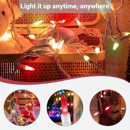 LAMPHOME Multicolour Christmas Lights, 100 Count 19.6Ft Incandescent Mini String Fairy Lights, Indoor Outdoor Waterproof Tree Lights for Bedroom Easter Wedding Home Decor