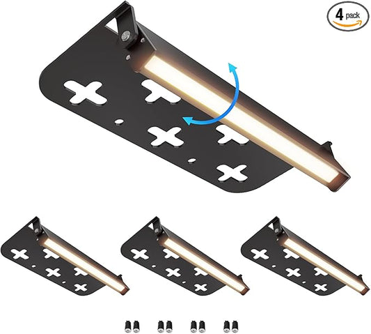 4 Pack 7 Inch Retaining Wall Lights, 5W LED Hardscape Lighting 12V AC/DC Low Voltage Step Lights Outdoor, 2700K Soft White IP65 Waterproof Landscape Lighting for Patio Walls Stairs