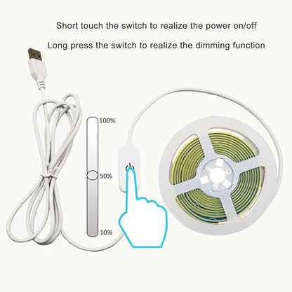 ZSLAIFU A 5V USB LED Light Strip, COB LED Strip Lights, White 5V LED Lights, Small LED Strip Light, TV Lights for TV Under Cabinet Kitchen Living Room Shelving or Displays (Warm 3.28ft)