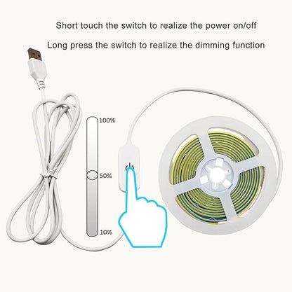 ZSLAIFU A 5V USB LED Light Strip, COB LED Strip Lights, Warm 5V LED Lights, Small LED Strip Light, TV Lights for TV Under Cabinet Kitchen Living Room Shelving or Displays (Warm 3.28FT x2)