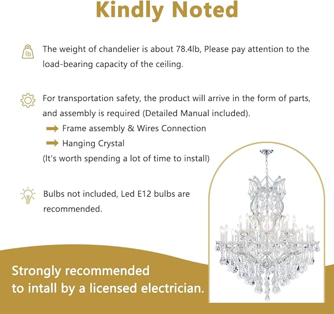 Large Silver Modern Crystal Chandelier Light Fixtures - 24 Lights, Maria Theresa Crystal Pendant Light Foyer Chandelier Fixtures for Staircase Hallway Living Room Entryway