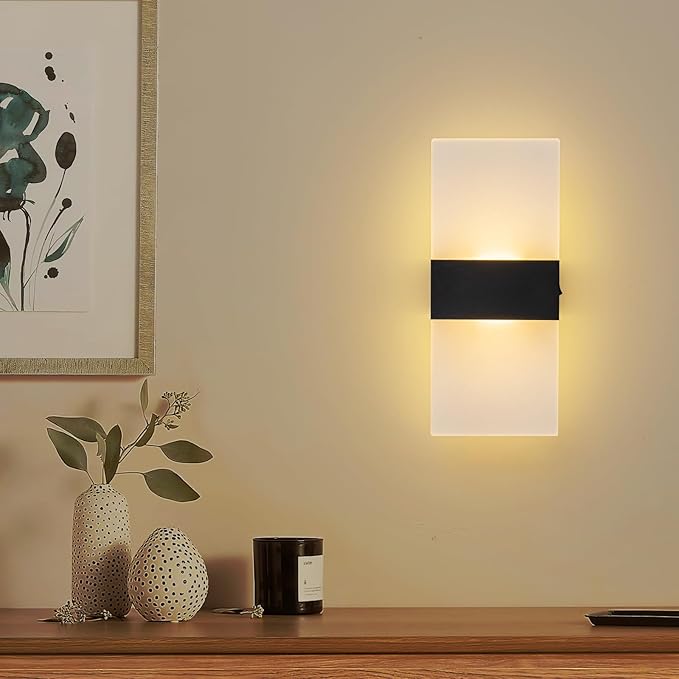 Wall Sconce Battery Operated Set of 2, 4000mAh Rechargeable Wall Lights with Touch Control, Wireless Wall Lamps for Bedroom, Night Lights for Hallway Stairway Porch Closet