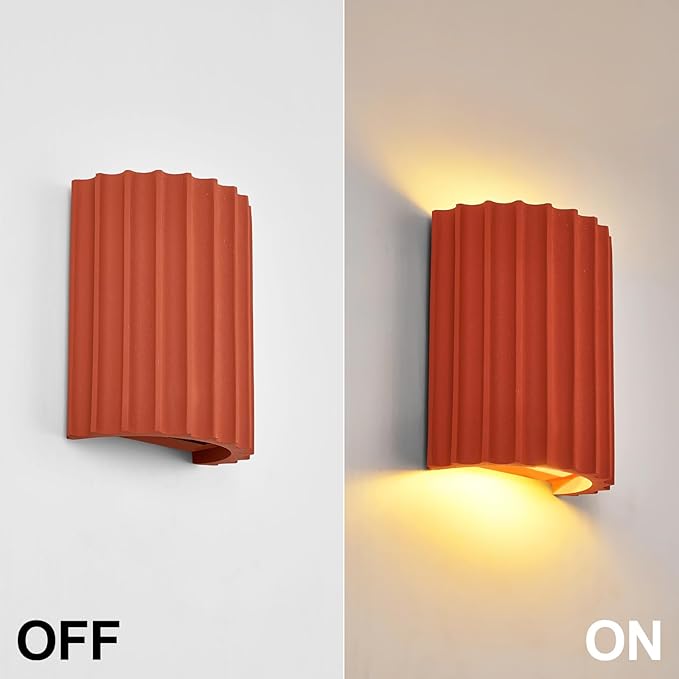 ZEROUNO Resin Modern LED Wall Sconces Wall Lighting, Hardwired Indoor Wall Lights Up and Down Wall Mount Night Light Wall Lamp Fixture for Living Room Bedroom Hallway Corridor Stairs (with G9 Bulbs)