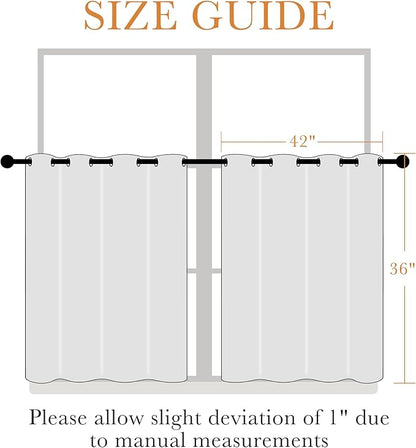 PONY DANCE Blackout Curtains for RV Camper Windows, Privacy Thermal Insulated Mini Curtains & Drapes for Bedroom Bathroom Kitchen Door Window Farmhouse Cover(2 Panels, W 42 x L 36 inches, Light Taupe)